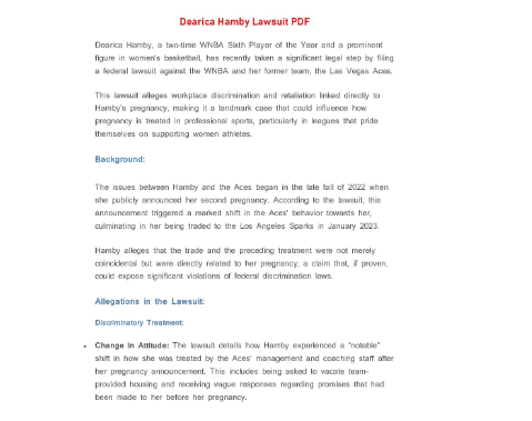 Dearica Hamby Lawsuit PDF